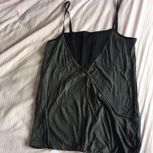 Cross front two tone blouse